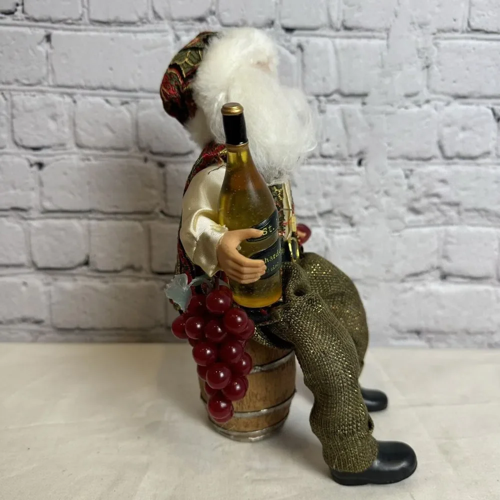 Karen‎ Didion Original Collectible Santa Wine Santa Wine Barrel Grapes EXCELLENT